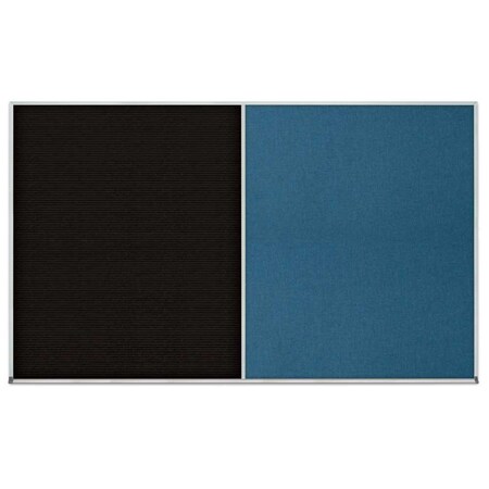 United Visual Products Triple Door Radius Corkboard, 72"x48", Bla, UV70055RC-BLACK-RUBBER UV70055RC-BLACK-RUBBER